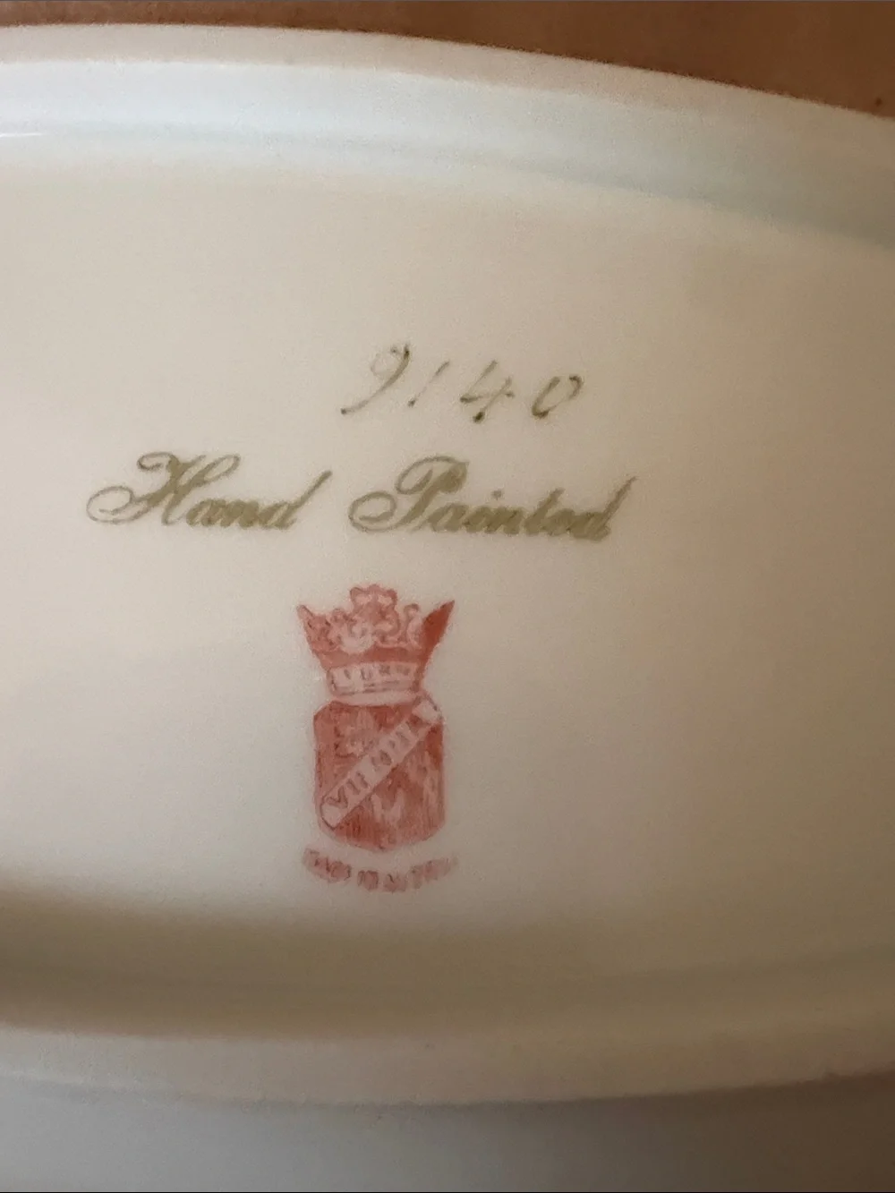 Vintage Porcelain Serving Platter with Pink Rose Border